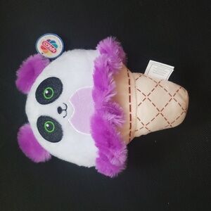 Nanco Panda Ice Cream Cone Plush 12-inch Stuffed Animal Toy Year 2022 Tag